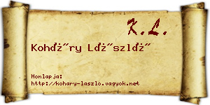 Koháry László névjegykártya