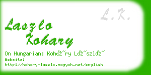 laszlo kohary business card